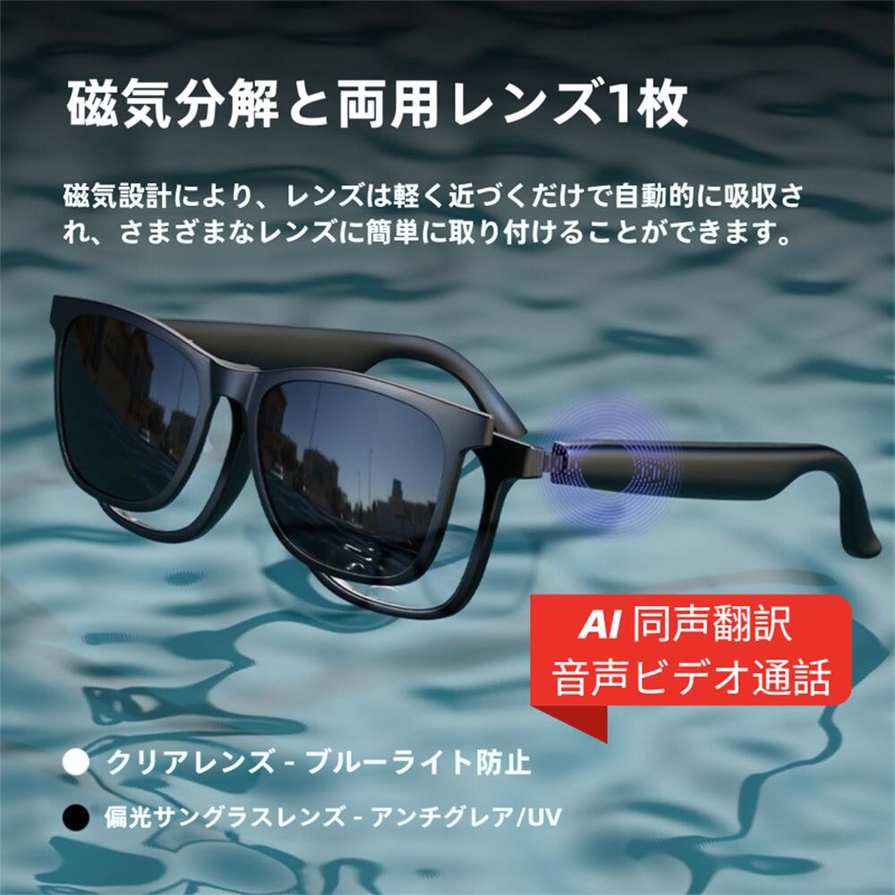 スマート AI 同声翻訳 電話をかける 眼鏡 メガネ ボイスレコーダー 自動文字起こし 翻訳機能付き サングラス 中国語 英語 日本語 台湾語 ベトナム語 韓国...