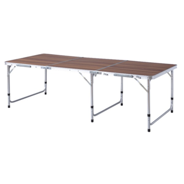 折りたたみテーブル 幅180×奥行80×高さ54/62/70cm ワイド 3段階 高さ調節可 フォールディングテーブル 組立品 アウトドア