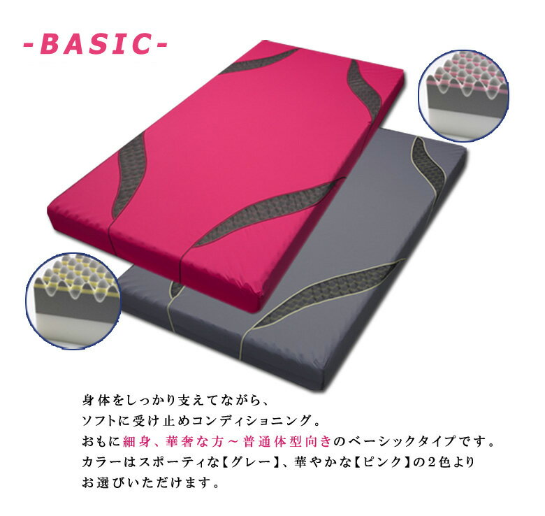 西川 エアー 01 ベッドマットレス シングルサイズ 厚み14cm ベーシック (AiR AIR 西川 敷布団 ネイマール 大谷翔平 体圧分散 腰痛 背中 ピンク グレー ウレタンマットレス)