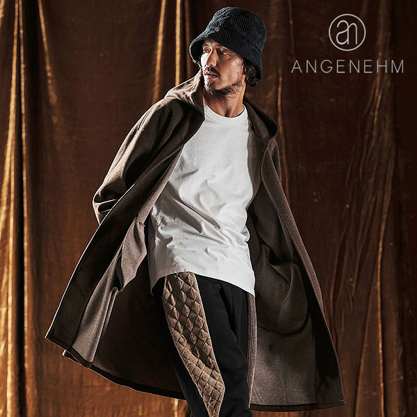 2025 秋冬 先行予約 11月上旬～中旬入荷予定 アンゲネーム ANGENEHM Hooded Coatigan -Wool Blend Heavy Weight Fabric- ag05-019acf メンズ コート 送料無料 キャンセル不可