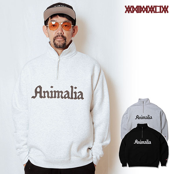 Aj}A ANIMALIA HALF-ZIP LOOSE FIT SWEAT - Legendary Logo an23a-sw03 Y XEFbg 