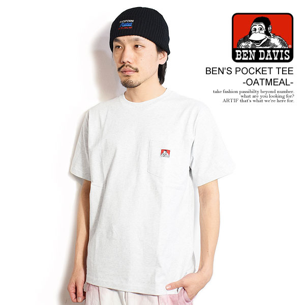 xfCrX BEN DAVIS BEN'S POCKET TEE -OATMEAL- c-23580000o Y TVc  TVc  |PbgTVc Xg[g