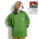 xfCrX BEN DAVIS NEW L/S POCKET TEE (WIDE) -YOUNG GREEN- c-23780032g Y TVc  T |PbgTVc Xg[g