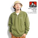 30OFF SALE Z[ xfCrX BEN DAVIS HEAVY SWEAT HALF ZIP -KHAKI- c-23780054k Y XEFbg n[tWbv wr[EFCg  Xg[g