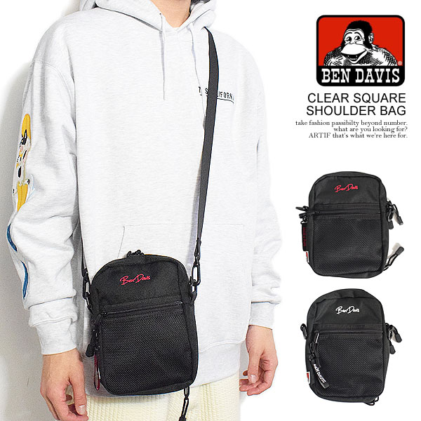 楽天niskyベンデイビス BEN DAVIS CLEAR SQUARE SHOULDER BAG bdw-8333 メンズ ショルダーバッグ バッグ カバン クリアバッグ 送料無料 ストリート