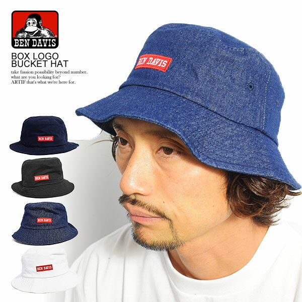 ベンデイビス BEN DAVIS BOX LOGO BUCKET HAT bdw-9458 レディース メンズ ハット バケットハット 帽子 ボックスロゴ 刺繍 おしゃれ かっこいい カジュアル ファッション BENDAVIS ベンデービス