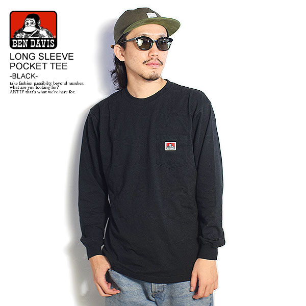 ベンデイビス BEN DAVIS LONG SLEEVE POCKET TEE -BLACK- c-1780027 レディース メンズ Tシャツ 長袖 長袖Tシャツ ロンT おしゃれ かっこいい カジュアル ファッション トップス ストリート bendavis ベンデービス tシャツのサムネイル