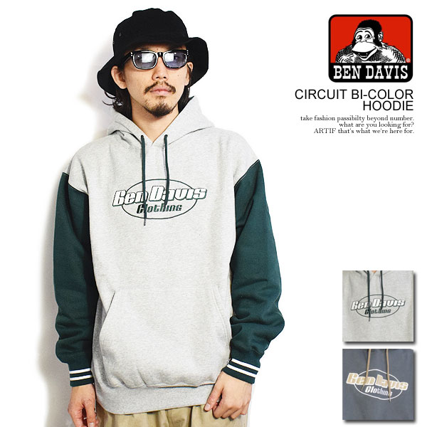 ベンデイビス トレーナー メンズ 30％OFF SALE セール ベンデイビス BEN DAVIS CIRCUIT BI-COLOR HOODIE c-2780051 メンズ レディース スウェット パーカー 長袖 送料無料 ストリート