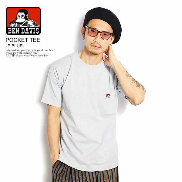 ベンデイビス BEN DAVIS POCKET TEE -P.BLUE- c-9580000 レディース メンズ 春 夏 Tシャツ 半袖 半袖Tシャツ おしゃれ トップス 春夏 春服 春物 夏服 夏物 ストリート bendavis ベンデービス tシャツ