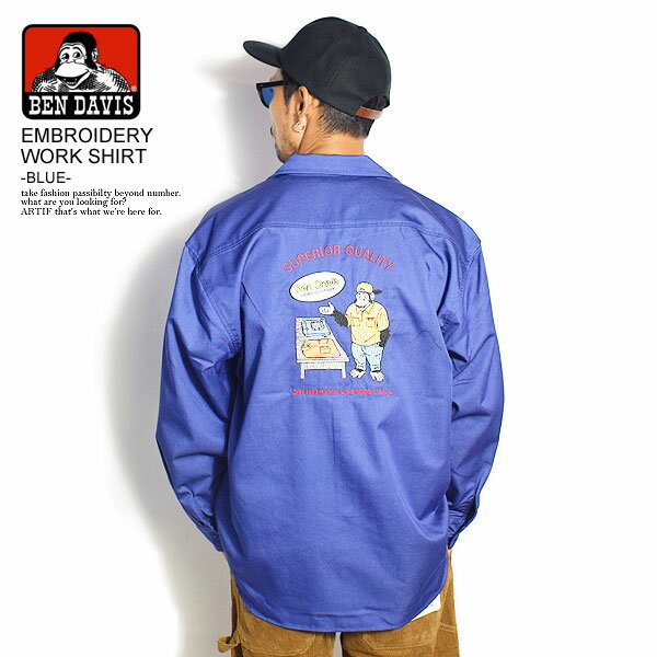 30OFF SALE Z[ xfCrX BEN DAVIS EMBROIDERY WORK SHIRT -BLUE- g-1780017bl Y Vc  [NVc Xg[g