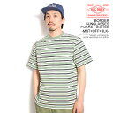 ビッグマイク BIG MIKE BORDER SUNGLASSES POCKET S/S TEE -MNT×OFF×BLK- 102528590m メンズ Tシャツ 半袖 ボーダーTシャツ 送料無料 ストリート