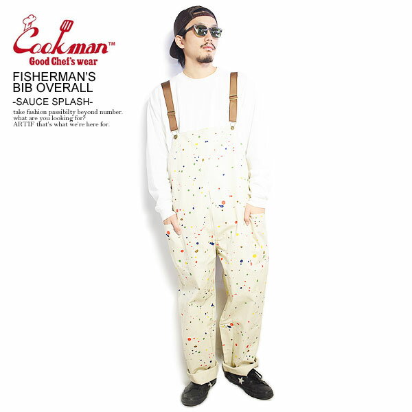 クックマン COOKMAN FISHERMAN 039 S BIB OVERALL -SAUCE SPLASH- 231-03865 レディース メンズ フィッシャーマンズオーバーオール 送料無料 サロペット パンツ ストリート ファッション