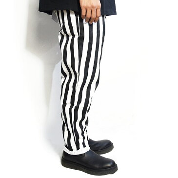 クックマン COOKMAN CHEF PANTS -WIDE STRIPE BLACK- 231-91804 レディース メンズ パンツ シェフパンツ イージーパンツ ストリート おしゃれ かっこいい カジュアル ファッション cookman