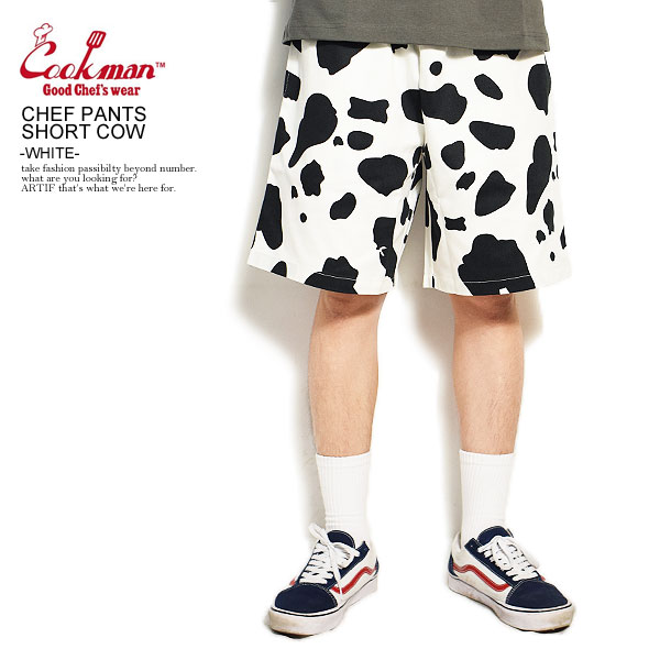 クックマン COOKMAN CHEF PANTS SHORT COW -WHITE- 231-11973 231-32938 レディース メンズ ショートパンツ ショーツ ハーフパンツ パンツ シェフパンツ イージーパンツ ストリート おしゃれ かっこいい カジュアル ファッション cookman