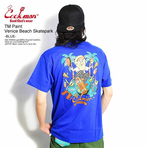 クックマン COOKMAN T-shirts TM Paint Venice Beach Skatepark -BLUE- 231-21062 レディース メンズ Tシャツ 半袖 半袖Tシャツ 送料無料 ストリート おしゃれ かっこいい カジュアル ファッション トップス cookman tシャツ