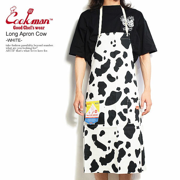 クックマン COOKMAN Long Apron Cow -WHITE- 233-11974 メンズ レディース エプロン ロングエプロン ストリート