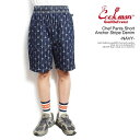 NbN} COOKMAN Chef Pants Short Anchor Stripe Denim -NAVY- 231-31946 Y V[gpc V[c pc VFtpc Xg[g