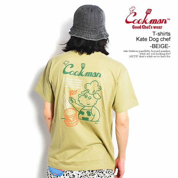 NbN} COOKMAN T-shirts Kate Dog chef -BEIGE- 231-32062b Y TVc  AJ C  Xg[g