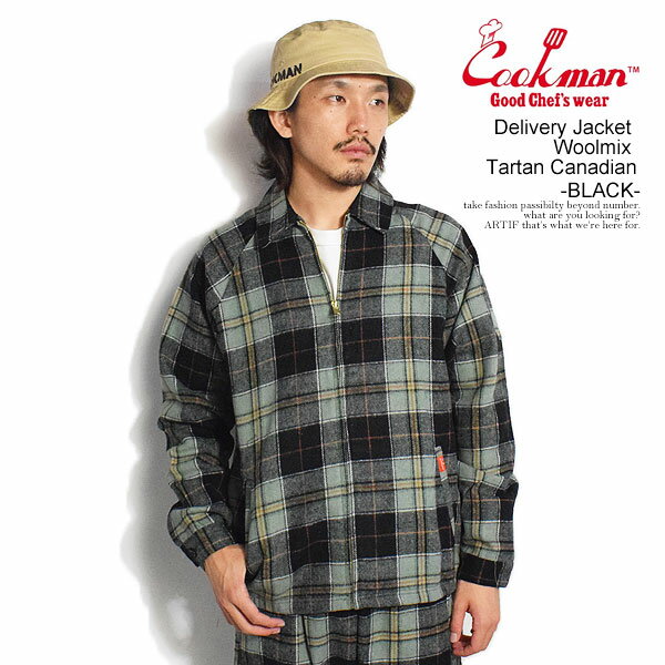 クックマン COOKMAN Delivery Jacket Woolmix Tartan Canadian Black -BLACK- 231-33434 メンズ ジャケット デリバリージャケット アウター 送料無料 ストリート