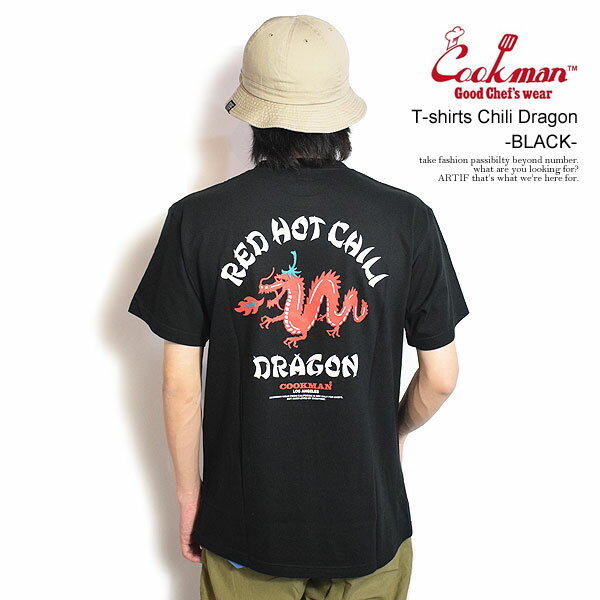 NbN} COOKMAN T-shirts Chili Dragon -BLACK- 231-41029b Y TVc  AJ C VFtEFA Xg[g