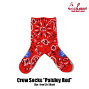 NbN} COOKMAN Crew Socks Paisley Red 233-31960 Y \bNX C nC\bNX Xg[g