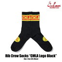 NbN} COOKMAN Rib Crew Socks CMLA logo Black 233-34948 Y \bNX C nC\bNX Xg[g