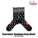 NbN} COOKMAN Crew Socks Bandanna Cross Black 233-34979 Y \bNX C nC\bNX Xg[g