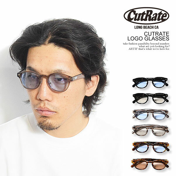 カットレイト CUTRATE CUTRATE LOGO GLASSES cr-23aw001 cutrate メンズ サングラス ボストン ウェリントン カラーレンズ 送料無料 ストリート