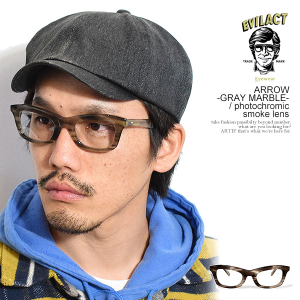 イーブルアクト アイウェア EVILACT EYEWEAR ARROW -GRAY MARBLE- / photochromic smoke lens eae26-09-09 メンズ サングラス バイカーシェード 調光レンズ 送料無料 ストリート