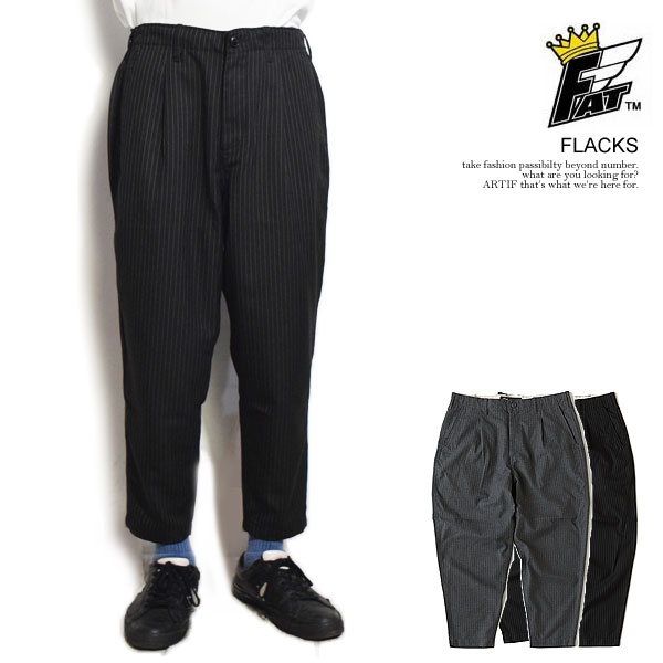 楽天nisky30％OFF SALE セール エフエーティー FAT FLACKS f32220-pn09 メンズ レディース パンツ ロングパンツ スラックス ストライプ 送料無料 ストリート