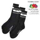 フルーツオブザルーム FRUIT OF THE LOOM FTL × NUMBER(N)INE 2パックソックス 80764100 メンズ ソックス 靴下 クルーソックス 2足組 コラボ ストリート(4)