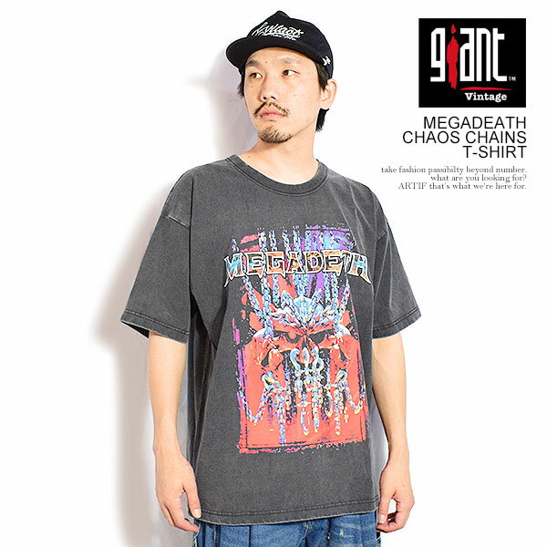 ジャイアント ヴィンテージ GIANT VINTAGE MEGADEATH CHAOS CHAINS T-SHIRT giant37 メンズ Tシャツ 半袖 ヘビーオンス バンT 送料無料 ストリート