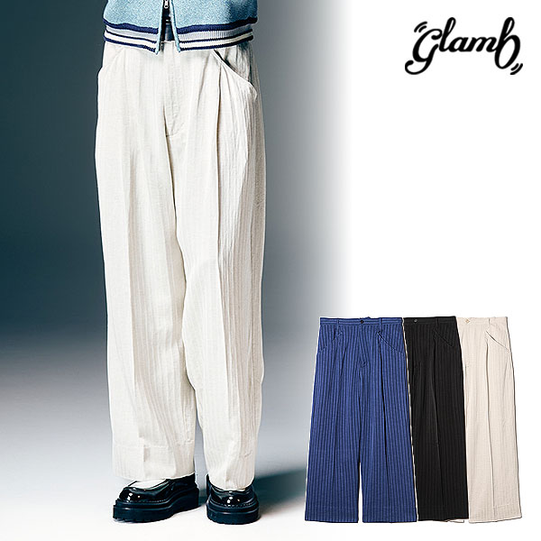 2026 春 先行予約 2月下旬〜3月上旬入荷予定 グラム glamb Stripe Jacquard Linen Pants gb0126-p09 パンツ ストライプジャガードリネンパンツ 送料無料 キャンセル不可