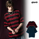 2024 t s\ 3{`{ח\ O glamb Short Sleeves Border Knit gb0124-knt09 V[gX[u{[_[jbg jbg  LZs