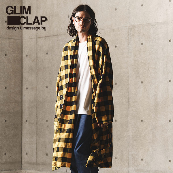 お買いものマラソン 特別 セール SALE グリムクラップ GLIMCLAP Plaid pattern-viyella material gownish design jacket 13-226-gla-cc メンズ ジャケット 送料無料