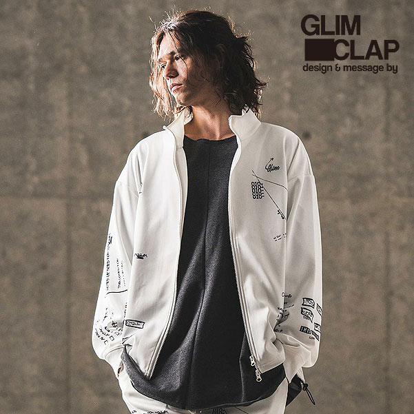 グリムクラップ GLIMCLAP Hand writing-esque pattern stand zip jersey 15-070-gla-cd メンズ ジャージー 送料無料