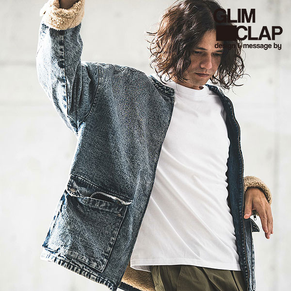 グリムクラップ GLIMCLAP Denim × boa band collar jacket 15-111-gla-cd メンズ ジャケット 送料無料