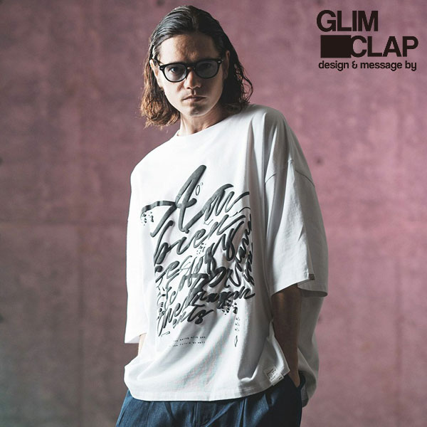 2024 春夏 2nd 先行予約 6月中旬~下旬入荷予定 グリムクラップ GLIMCLAP Foaming printed oversized T-shirt 16-085-gls-ce メンズ Tシャツ 送料無料 キャンセル不可