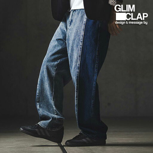 2025 秋冬 1st 先行予約 9月中旬〜下旬入荷予定 グリムクラップ GLIMCLAP Denim wide-leg trousers-Reconstructed design- 19-017-gla-cf メンズ パンツ 送料無料 キャンセル不可