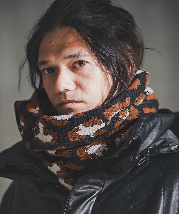 2025 秋冬 2nd 先行予約 11月上旬～中旬入荷予定 グリムクラップ GLIMCLAP Illusionism Leopard Pattern Knitsnood 192-042-gla-cf メンズ スヌード 送料無料 キャンセル不可