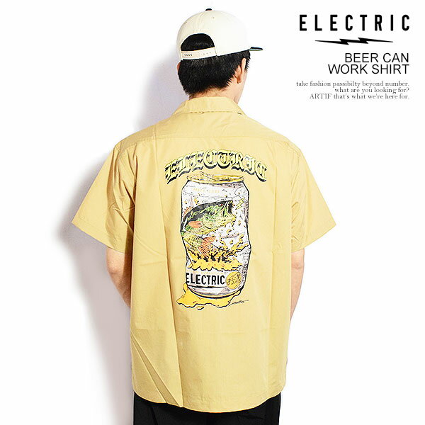 エレクトリック ELECTRIC BEER CAN WORK SHIRT e26su01 メンズ シャツ 半袖シャツ ワークシャツ HIROTTON コラボ アウトドア レジャー 送料無料 ストリート