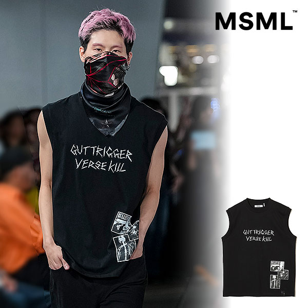 2026 春夏 先行予約 2月中旬～下旬入荷予定 エムエスエムエル MSML GUT TRIGGER VERSE KILL NO SLEEVE T SHIRT ms1-02f1-cs17 Tシャツ 送料無料 キャンセル不可
