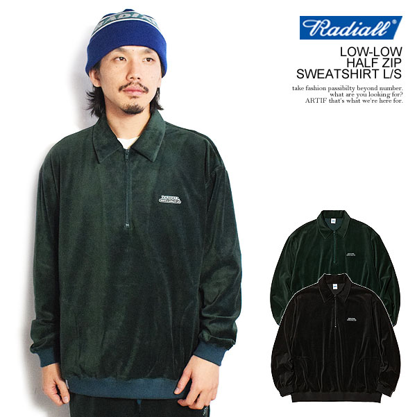 楽天nisky20％OFF SALE セール ラディアル RADIALL LOW-LOW - HALF ZIP SWEATSHIRT L/S rad-23aw-cut010 radiall メンズ ラガーシャツ ベロア ハーフジップ 送料無料 ストリート