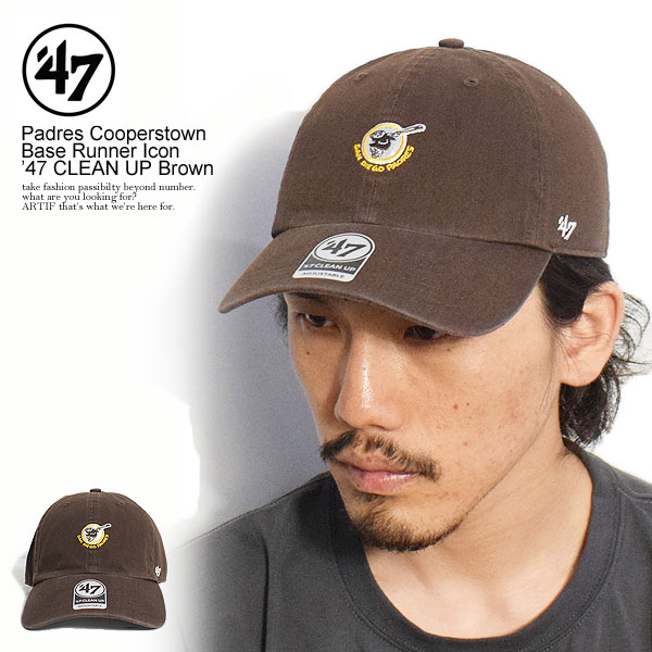 フォーティーセブン '47 Padres Cooperstown Base Runner Icon ’47 CLEAN UP Brown bsrnr21gws メンズ レディース キャップ ローキャップ パドレス クリーンナップ ストリート