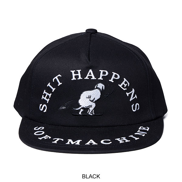 2024 春夏 先行予約 4月～5月入荷予定 ソフトマシーン SOFTMACHINE SHIT HAPPENS CAP(CAP) soft24ss-shcap メンズ キャップ 送料無料 キャンセル不可