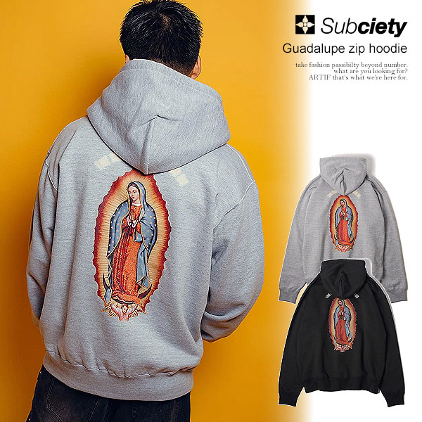 Rakuten - サブサエティ SUBCIETY Guadalupe zip hoodie 155-31047 subciety メンズ パーカー ジップパーカー スウェット ヘビーウェイト 裏起毛 送料無料 ストリート