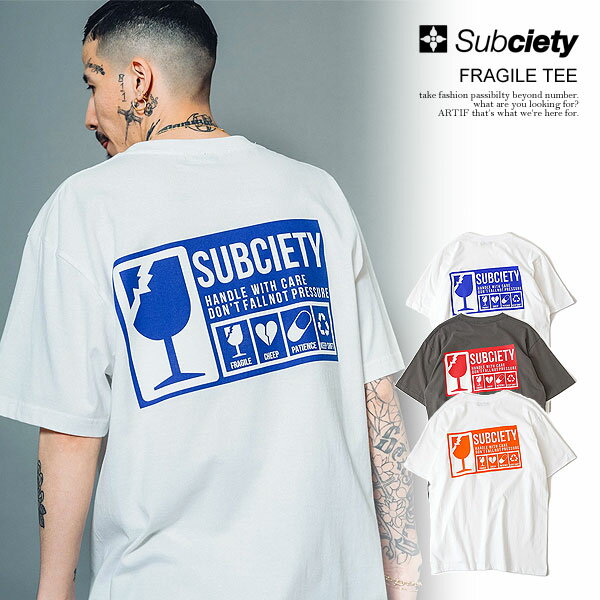 TuTGeB SUBCIETY FRAGILE TEE 105-40634 subciety Y TVc  TEE  Xg[g