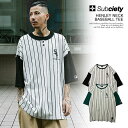 TuTGeB SUBCIETY HENLEY NECK BASEBALL TEE 107-40972 subciety Y TVc  w[lbN  Xg[g