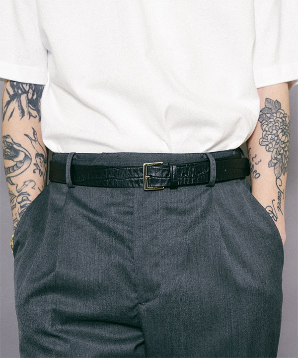 niskyのサブサエティ SUBCIETY CROCODILE STAMP BELT 108-81028 subciety メンズ ベルト レザーベルト 牛革 送料無料 ストリート｜アングル2