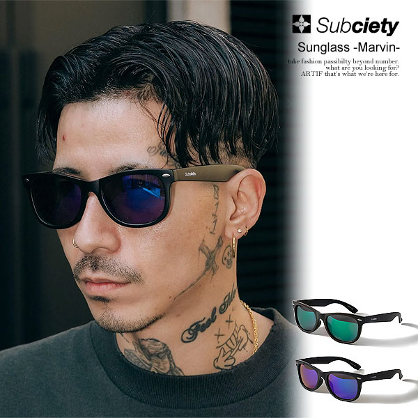 サブサエティ SUBCIETY Sunglass -Marvin- 150-87034 subciety メンズ サングラス ミラーレンズ ウェリントンタイプ 送料無料 ストリート